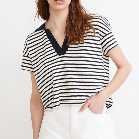 Madewell Texture Polo Tee - Excellent Condition - Picture 2 of 4